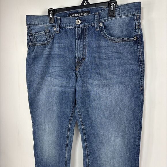 Express Jeans Men's Size‎ 38x30 Blake Loose Fit Straight Leg Medium Wash Jeans - Picture 3 of 15